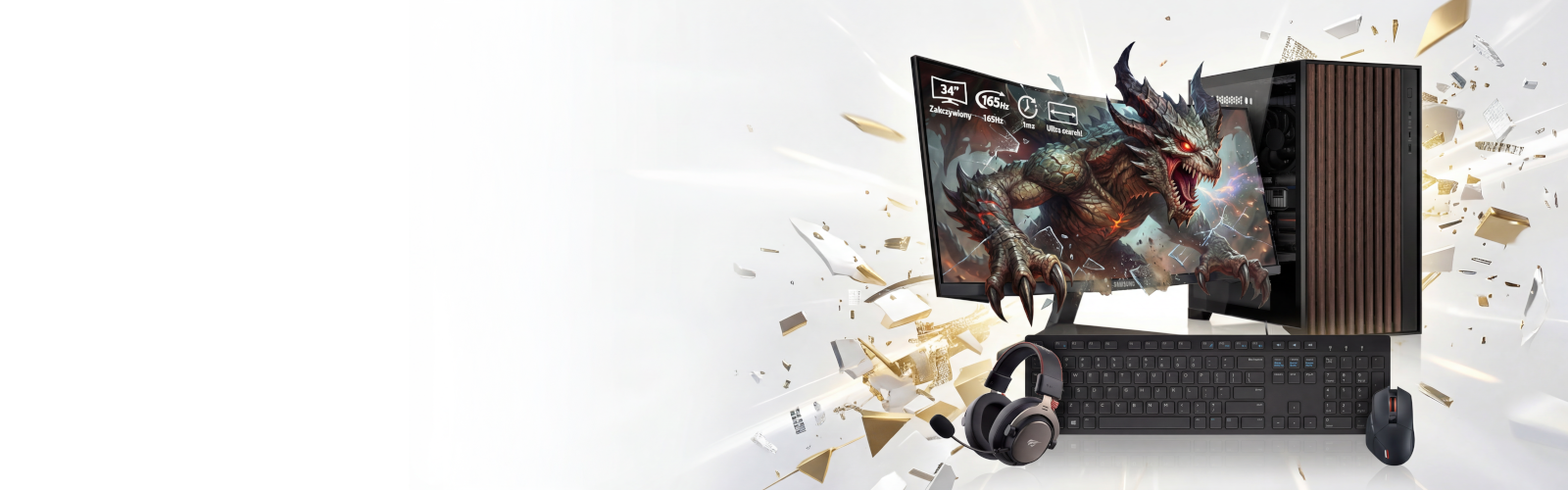 Leasing sprzętu komputerowego dla firm – wydajny komputer stacjonarny z monitorem i akcesoriami