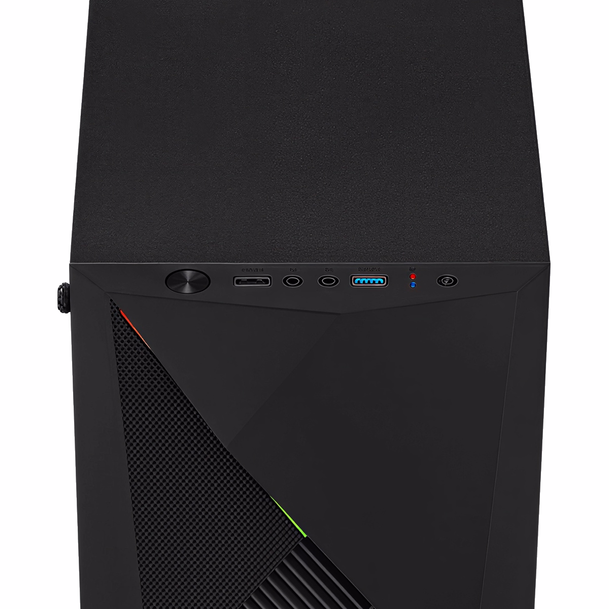 Górny panel komputera AERO z wygodnym dostępem do złączy