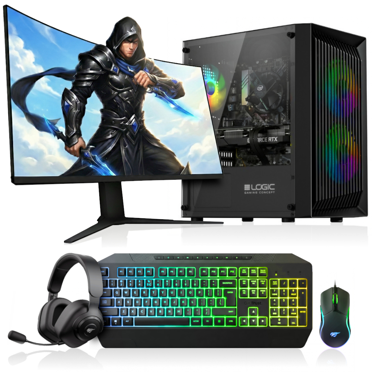 Zestaw Komputer Gamingowy EvoX / Intel / GeForce RTX 3050 / 16GB / WiFi