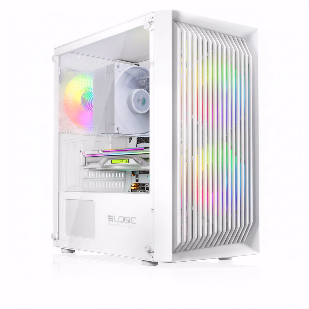 Komputer POLAR w białej obudowie przeznaczony do grania