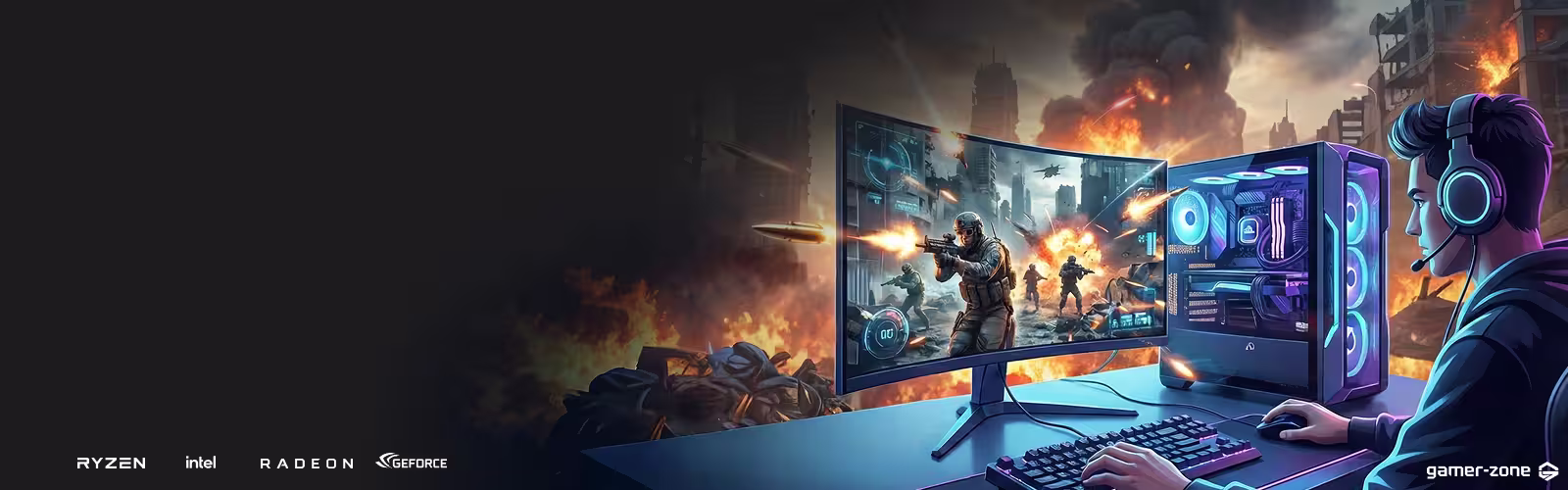 Sklep Gamer-Zone – wydajne komputery gamingowe do gier i e-sportu