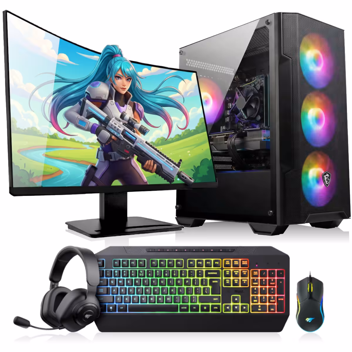 Zestaw komputerowy XEN w czarnej wersji gotowy do użycia